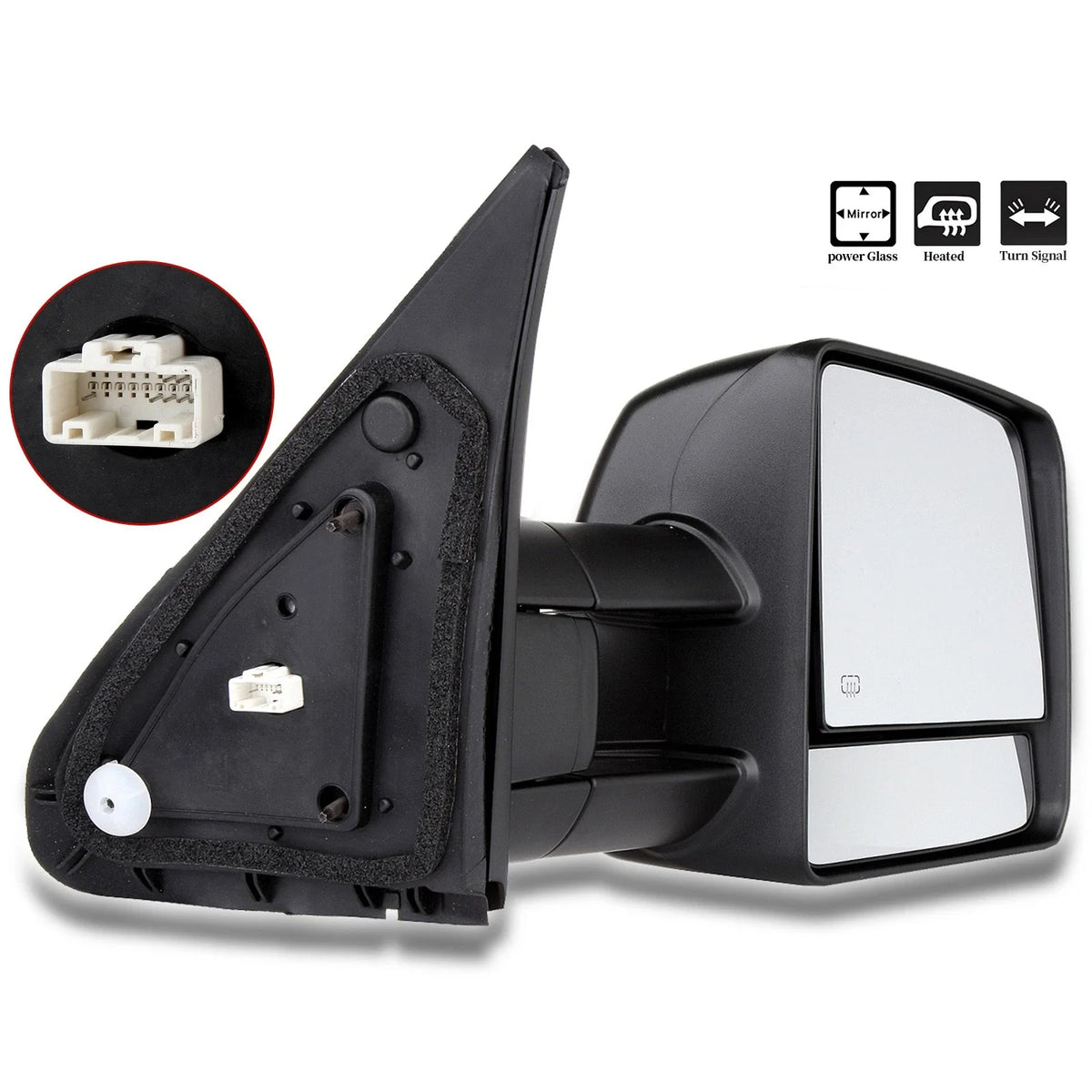 Power Manual Fold Side Mirror for Toyota Tundra (2007–2016) - Heated, Signal, Black