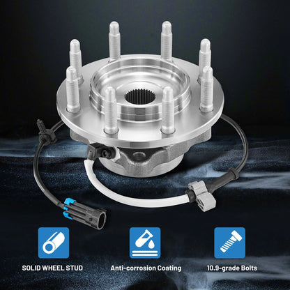 Pair Front Wheel Bearing Hub for Chevrolet Silverado GMC Sierra 2500 HD 3500 (2011–2016)