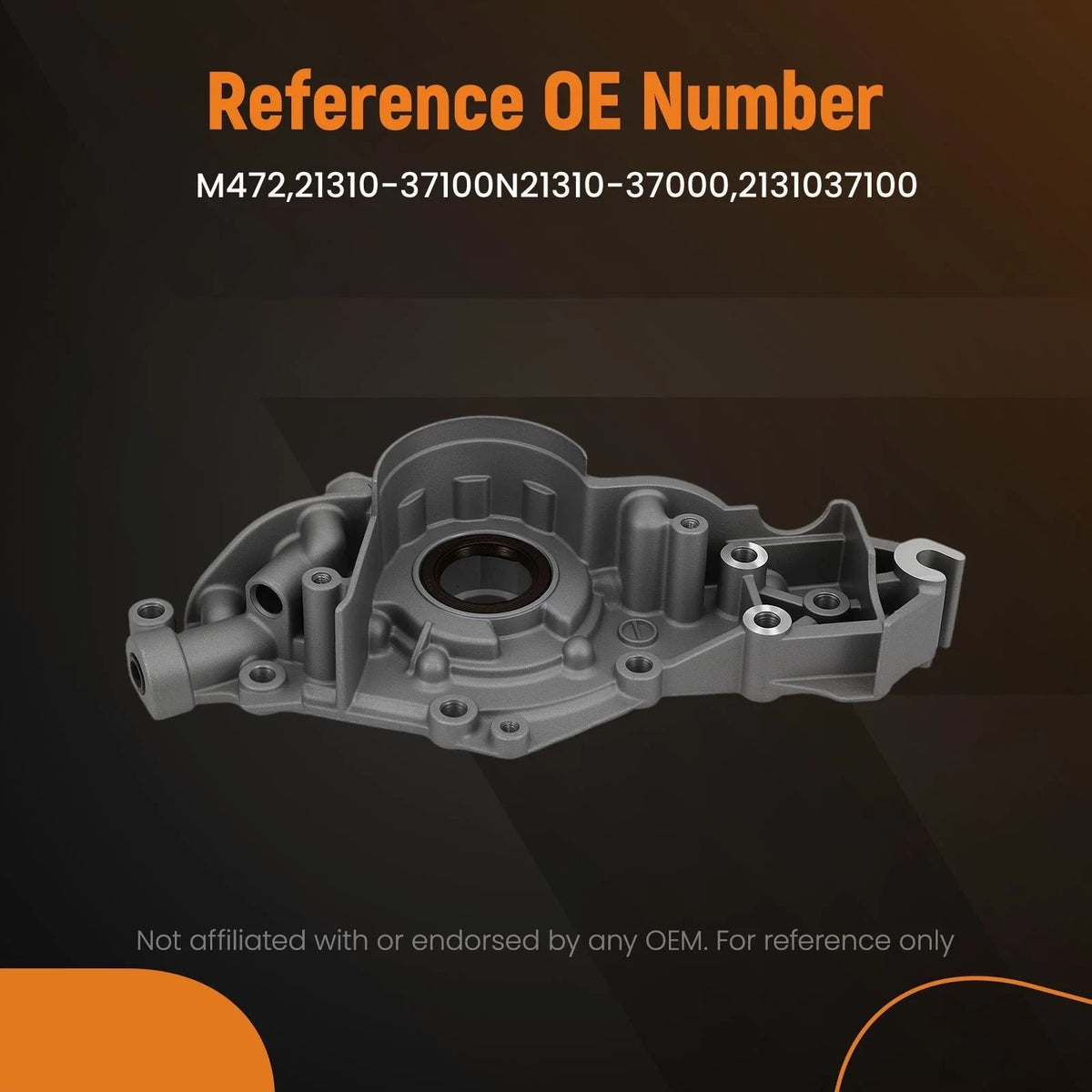 Crankshaft Oil Pump for Hyundai Tiburon V6 2.7L (2003–2008) M472 Aluminum