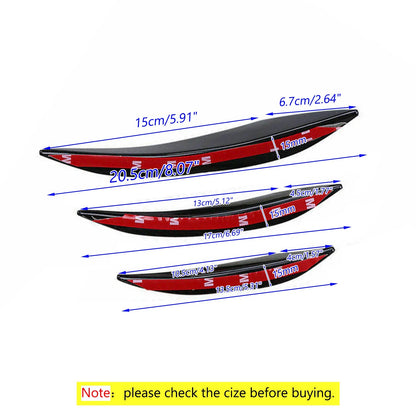 Set of 6 Gloss Black Front Bumper Fins Spoiler Canards for Universal Fit (C207-A007-GBlack)