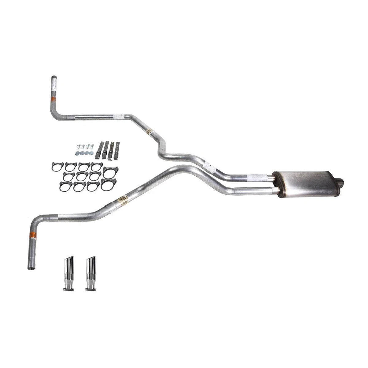 Dual Exhaust 2.5" Stainless Muffler Pipe for F150 (1995–1997) RC Tip Side Exit