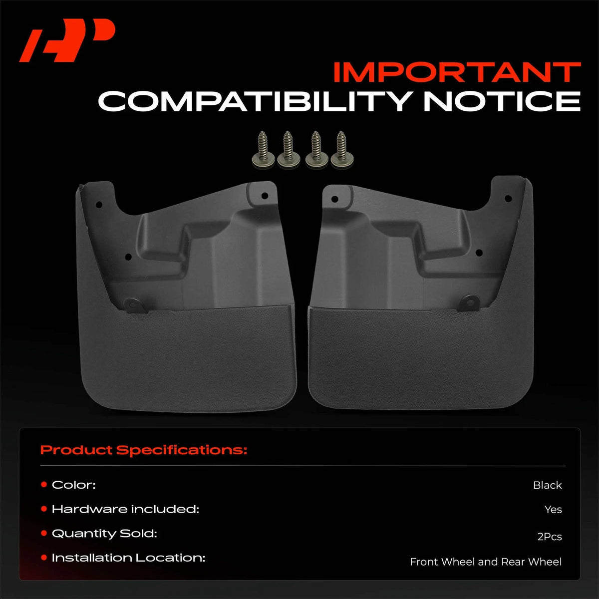 2X Front Mud Flaps Splash Guards for Toyota Tundra (2022–2025)