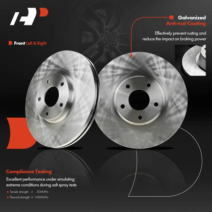 Set of 2 Front Brake Rotors & Pads for Nissan Maxima (2009–2016)