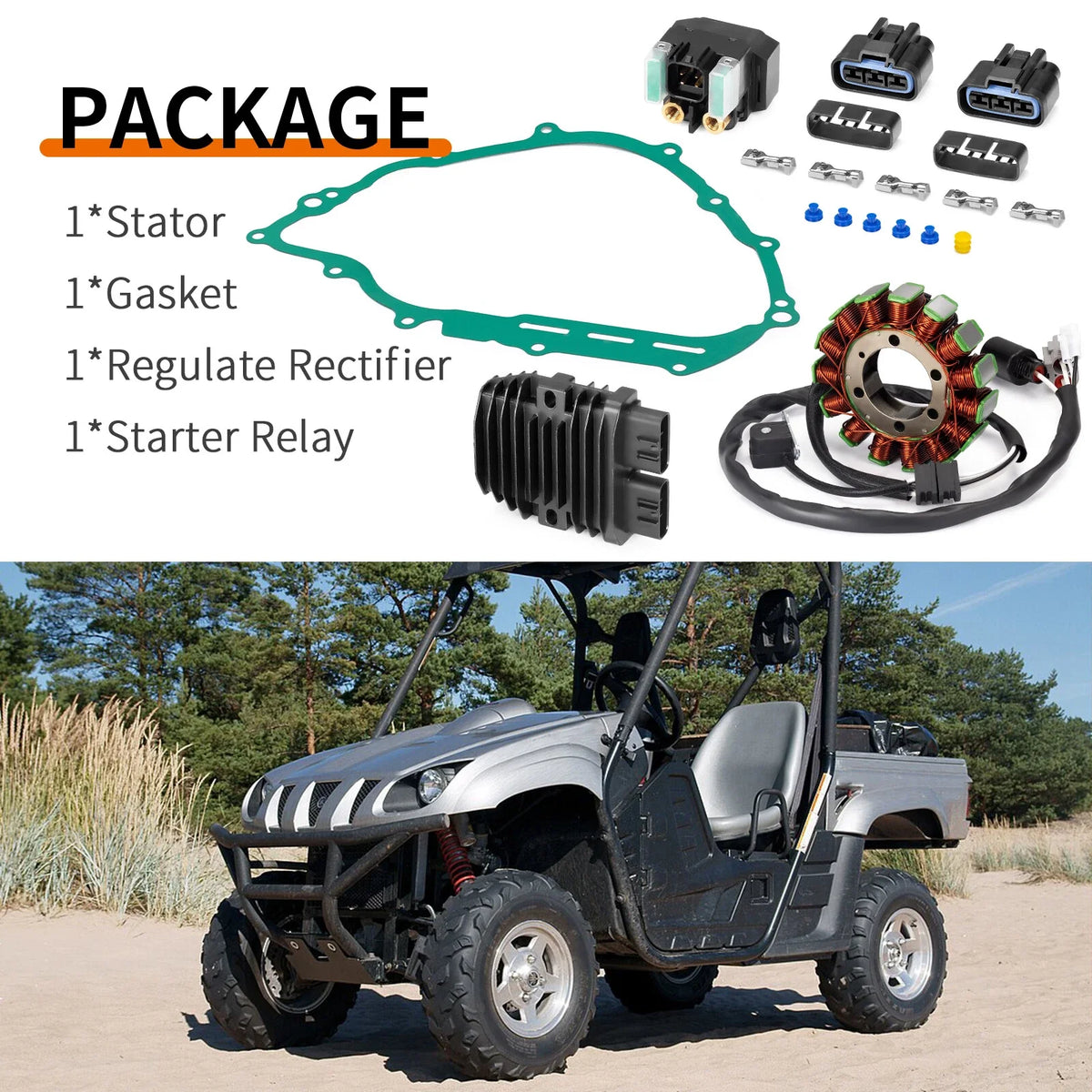 Stator Relay Rectifier Gasket Kit for Yamaha Rhino 700 YXR700F (2008–2013)