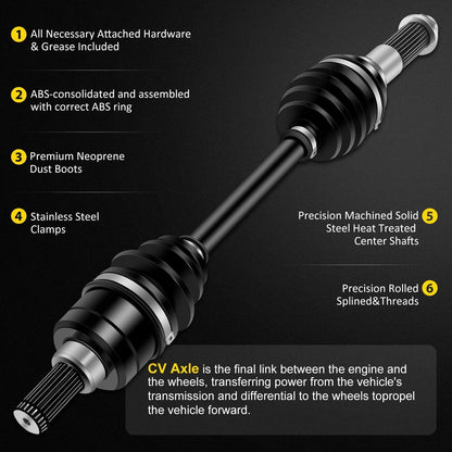 Set of 2 CV Axle Shaft Assemblies for Yamaha Grizzly 450 (2011–2014)