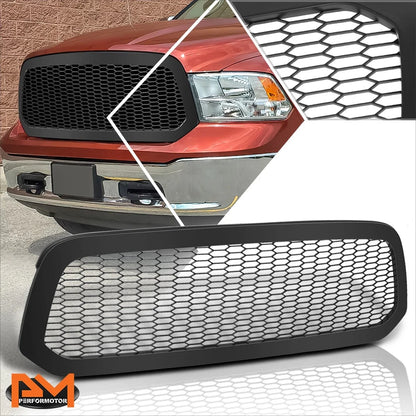 Matte Honeycomb Mesh Front Bumper Hood Grille for Ram 1500 (2013–2020)