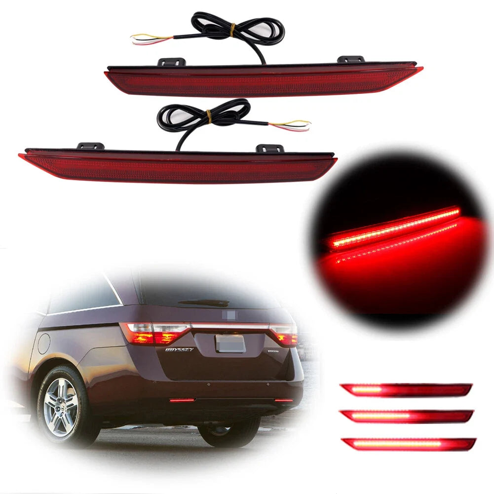 Red Lens Tail Brake Fog Lights for Honda Odyssey (2011–2017)