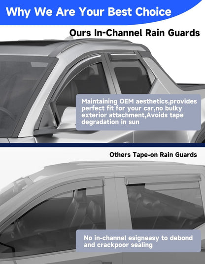4-Piece Window Rain Guards for Hyundai Santa Cruz (2022–2026)