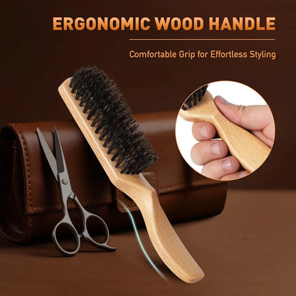 Boar Bristle Hair Brush for Men - Slick Back Style (2010–2023)