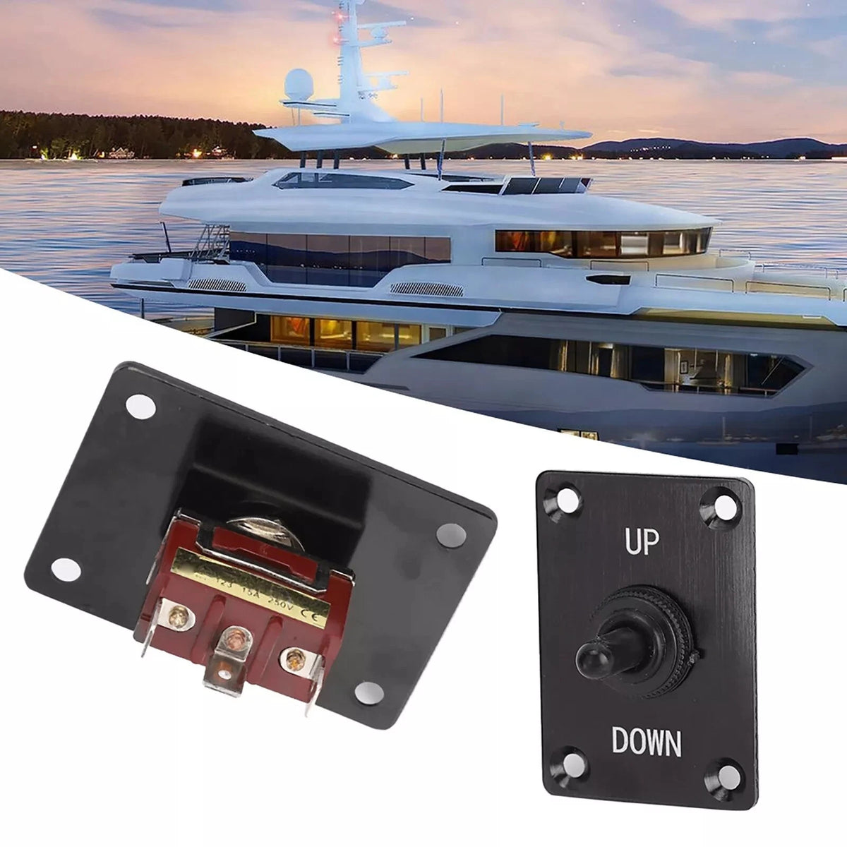 2X Toggle Switch 12V On/Off Up/Down Trim Tab Panel for RV Caravan Marine