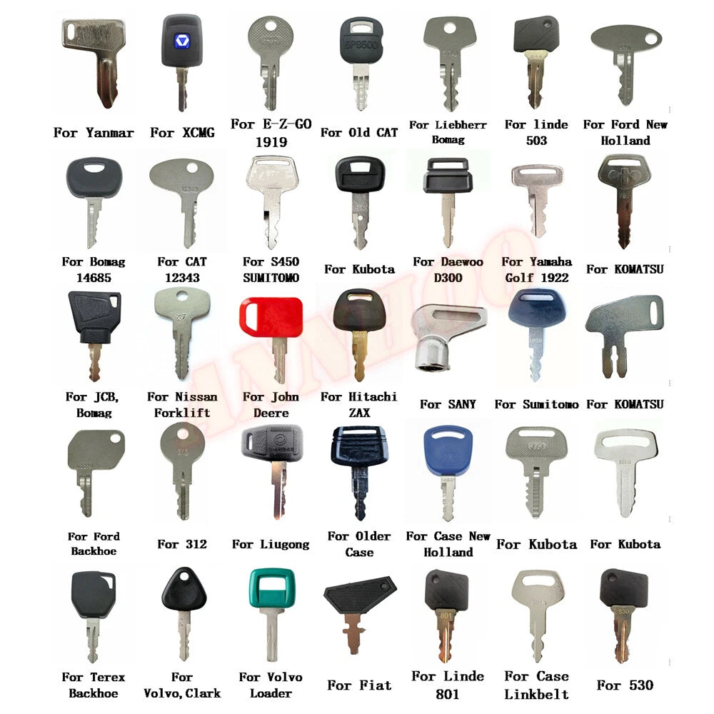 100pc Heavy Equipment Key Set for Terex Yale Sany JD