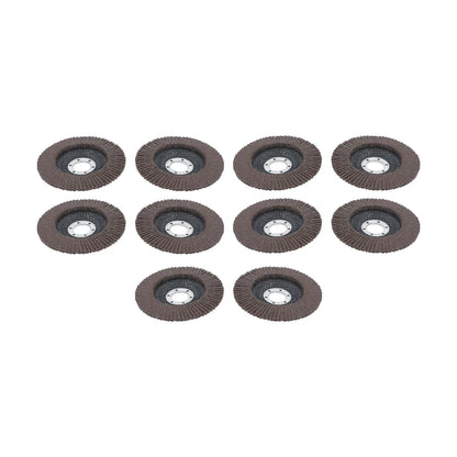 Set of 10 Flap Discs 4.5" 40 Grit for Sanding and Grinding