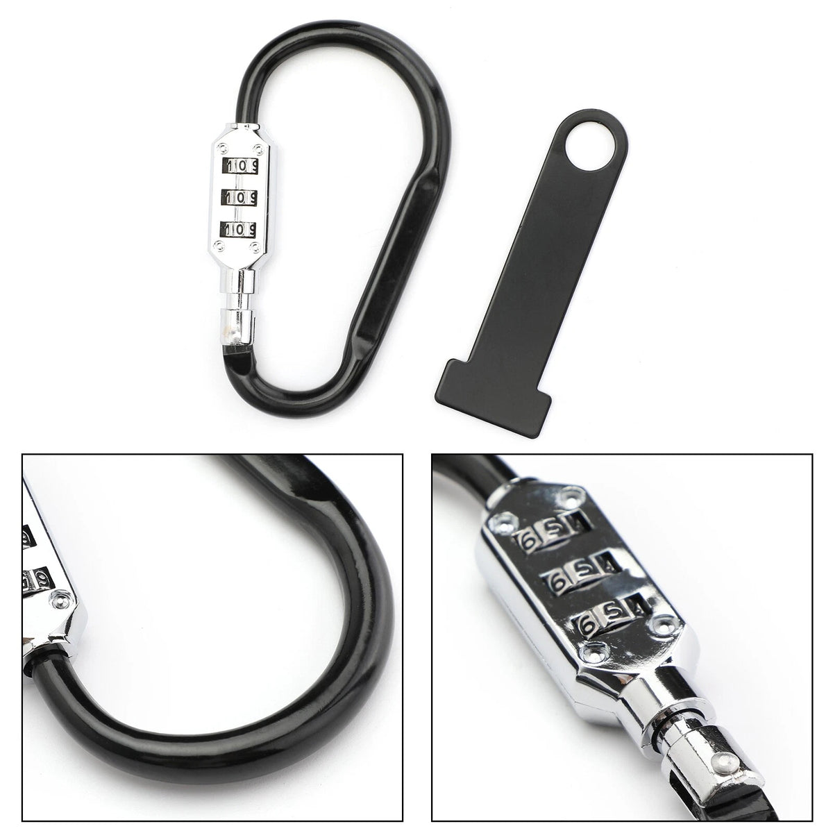 Helmet Lock Quick Release Buckle Fastener for Motorcycle Scooter Bike (M569-B002-Black)