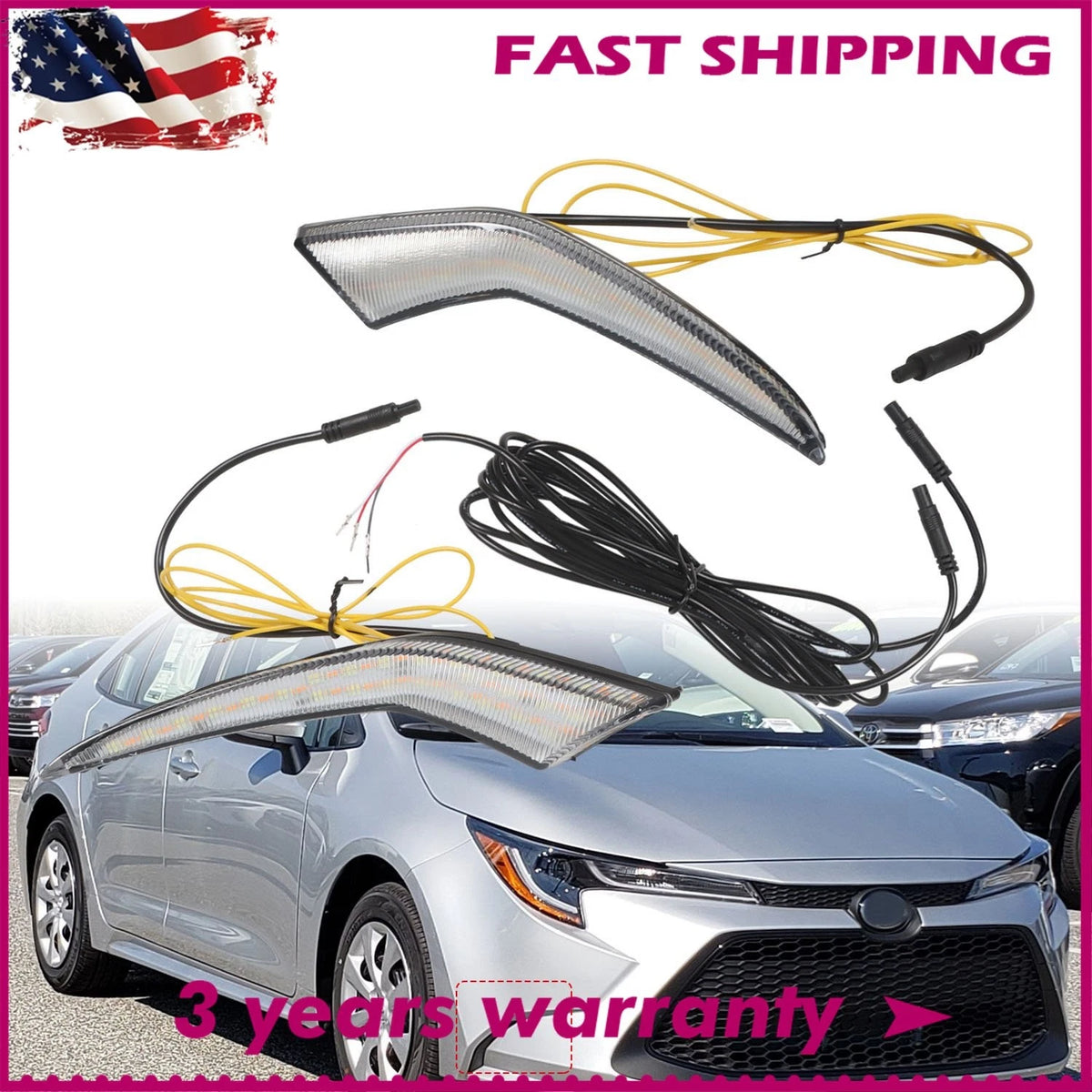LED Daytime Running Fog Lights for Toyota Corolla (2020–2024)