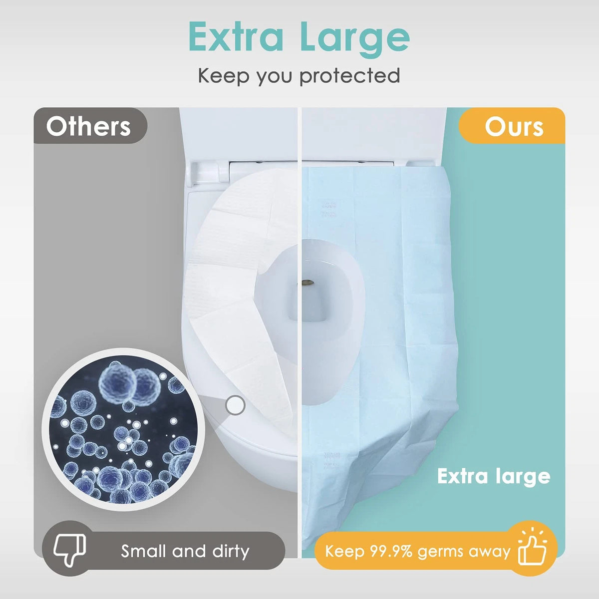60X Disposable Toilet Seat Covers for Travel