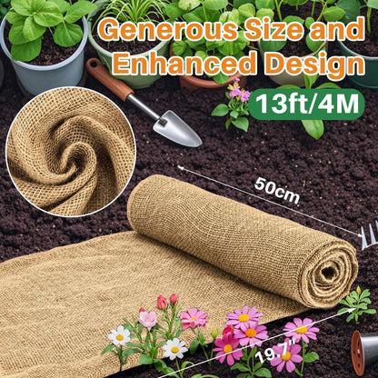Burlap Fabric Roll for Gardening (13ft x 19.7in)