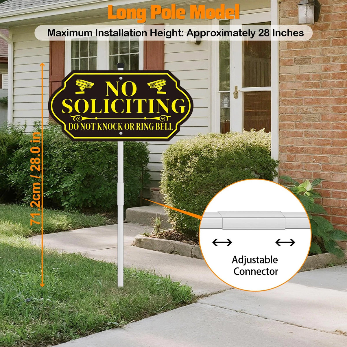 No Soliciting Sign with Stake for House (14x7 inches)