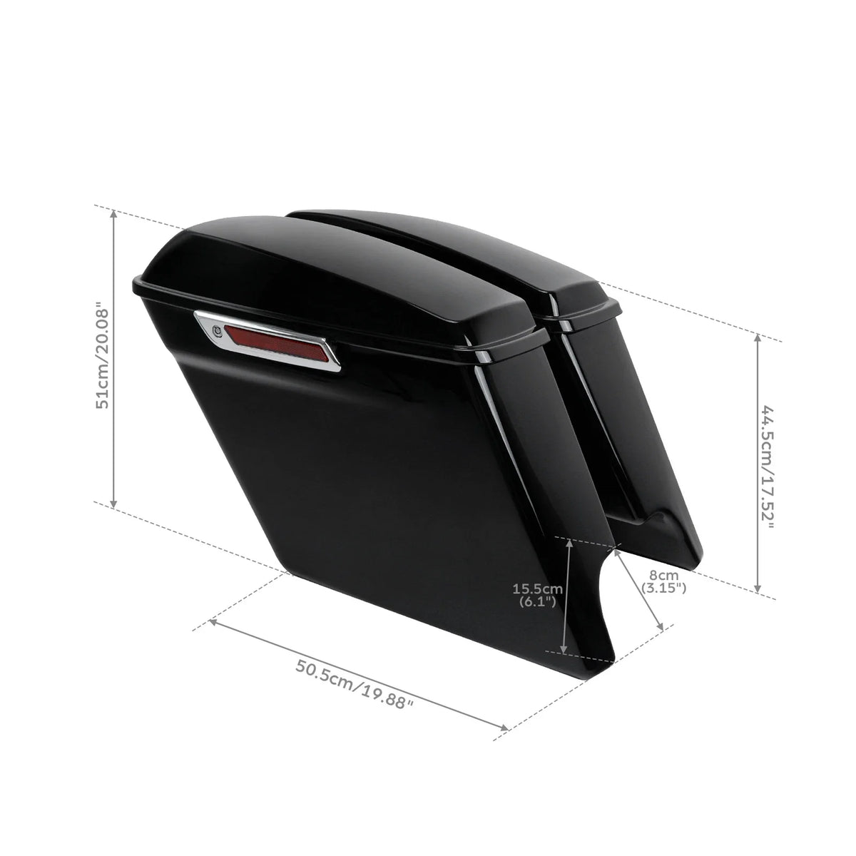 5" Stretched Extended Hard Saddlebags for Harley Touring Electra Glide (2014–2024)