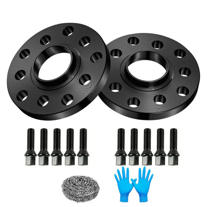 2X 15mm Hubcentric Wheel Spacers 5X100 & 5X112 for Audi A3 A4 VW Jetta Golf (2000–2023)
