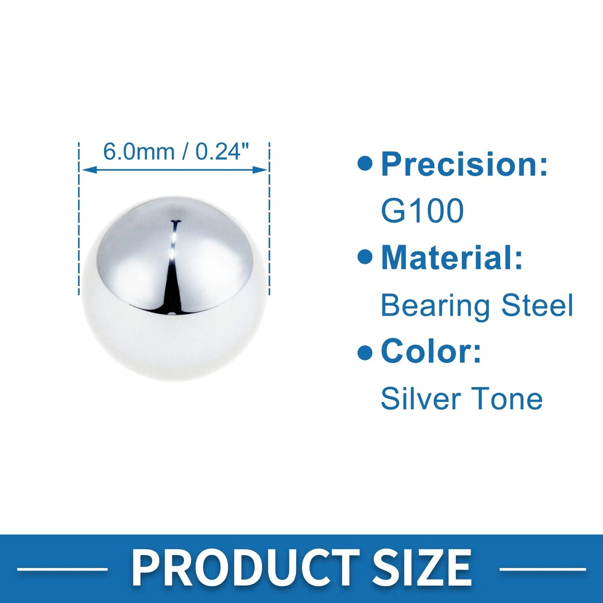 100 Pcs 6.0mm G100 Precision Ball Bearings for Automotive Applications