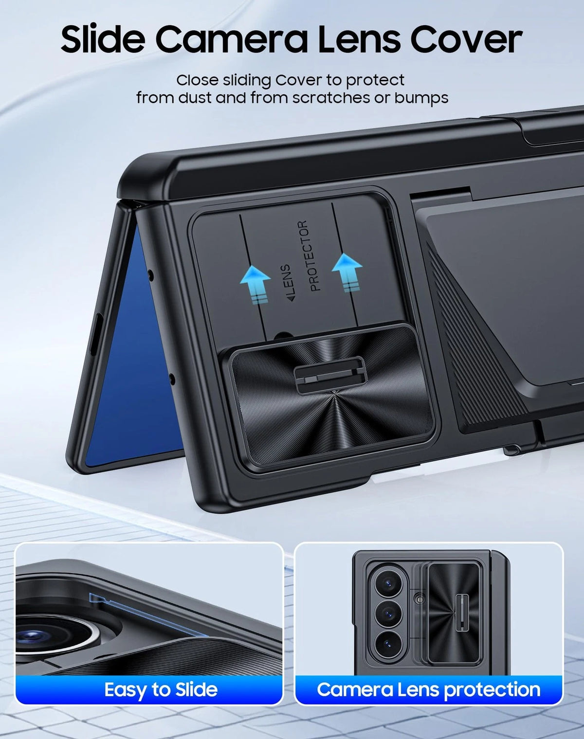 Samsung Galaxy Z Fold 7 Case with Card Holder and Kickstand (2023)