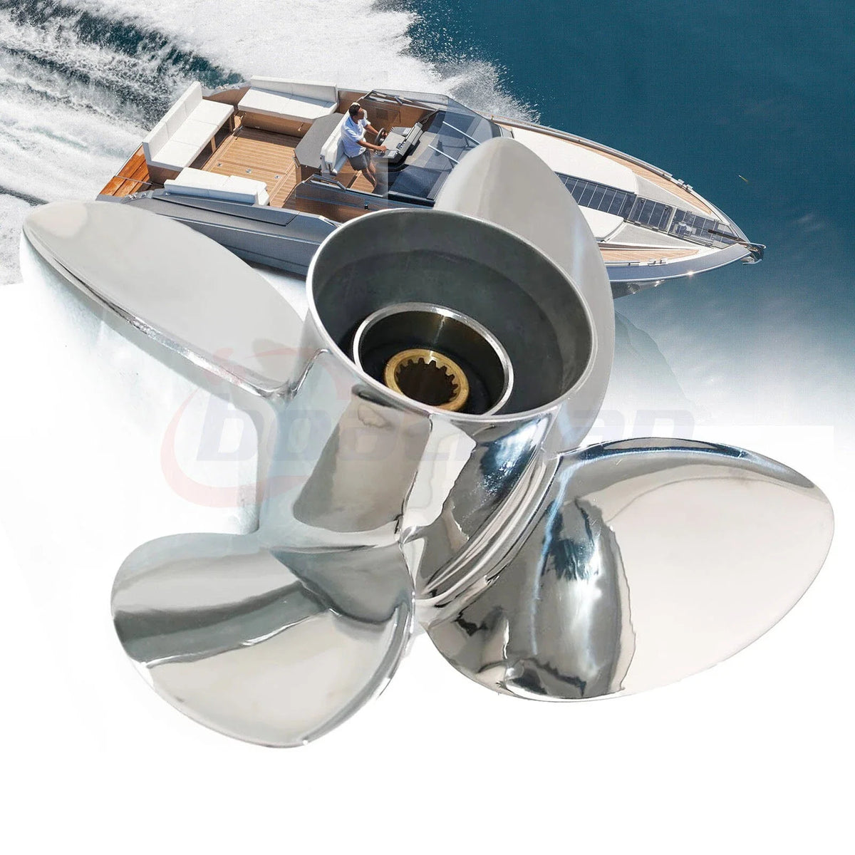 4-Blade Stainless Propeller 13 1/2X15-RH for Yamaha (50-130HP)
