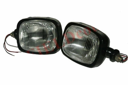 Headlamp Assembly for New Holland Tractor (Halogen, Rectangular, Black)