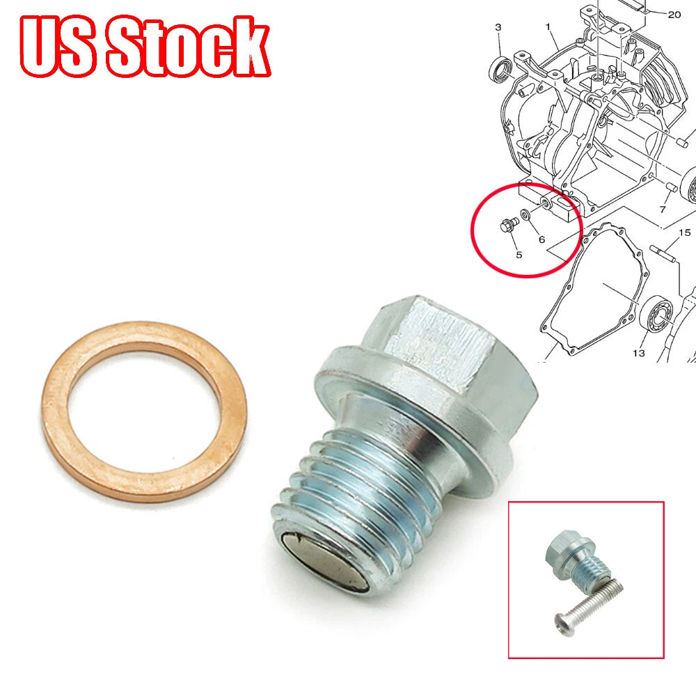 Magnetic Oil Drain Plug for Honda TRX 70 90 125 200 250 300 350 400 420