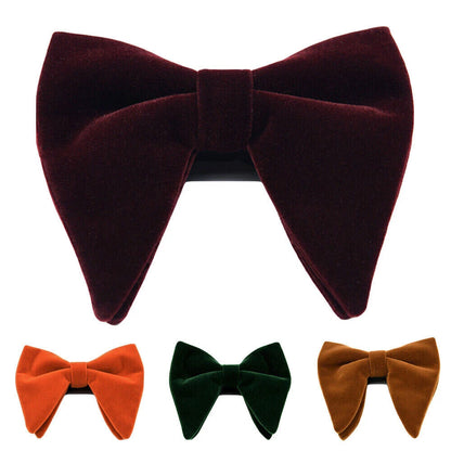 Men's Velvet Oversized Bow Tie for Wedding Party Dinner