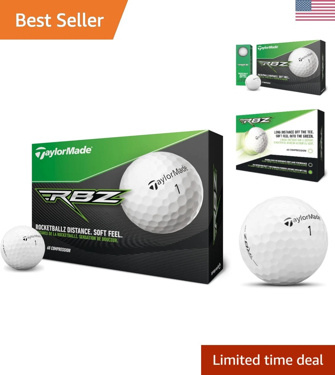 12 Pack Rocketballz Golf Balls with REACT Core for Ultimate Performance