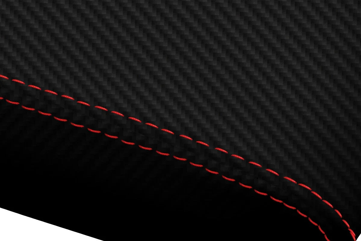 Console Lid Armrest Cover for Ford Escape (2001–2004) Carbon Fiber Red Stitch