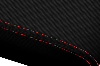 Console Lid Armrest Cover for Ford Escape (2001–2004) Carbon Fiber Red Stitch