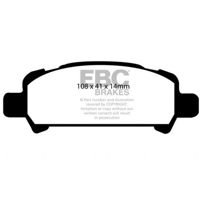 EBC Redstuff Rear Brake Pads for Subaru Impreza (1998–2002) TLX-ebcDP31293C-CL360A71