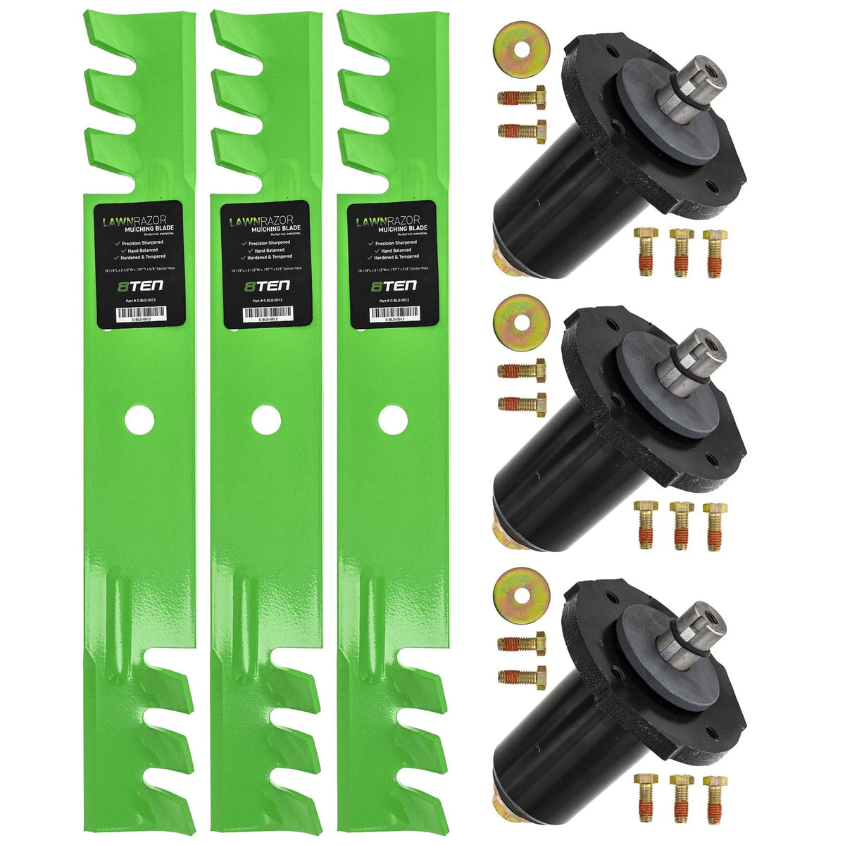 Spindle & Toothed Blade Kit for Gravely ProMaster 52 (260Z 252Z 144Z) 69219700 00273100 03399704