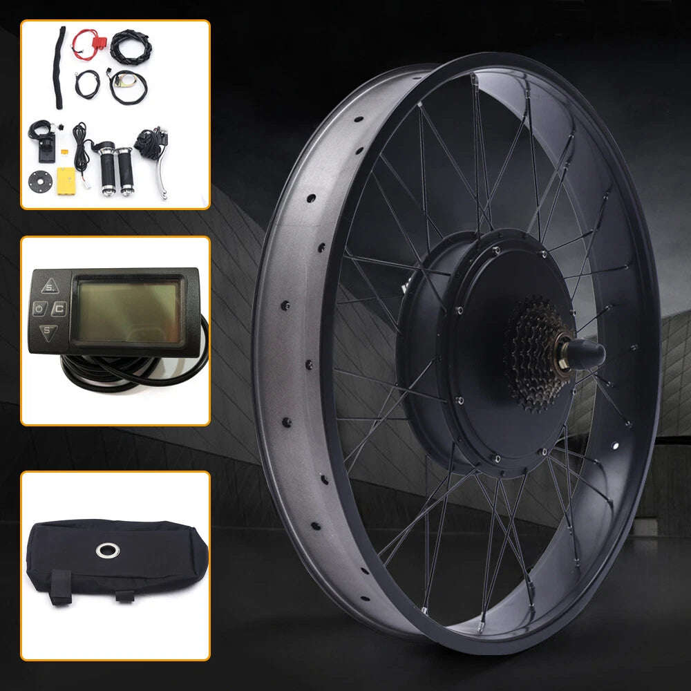 26" Rear Hub Motor Conversion Kit for E-Bike Fat Tire (48V 1500W)