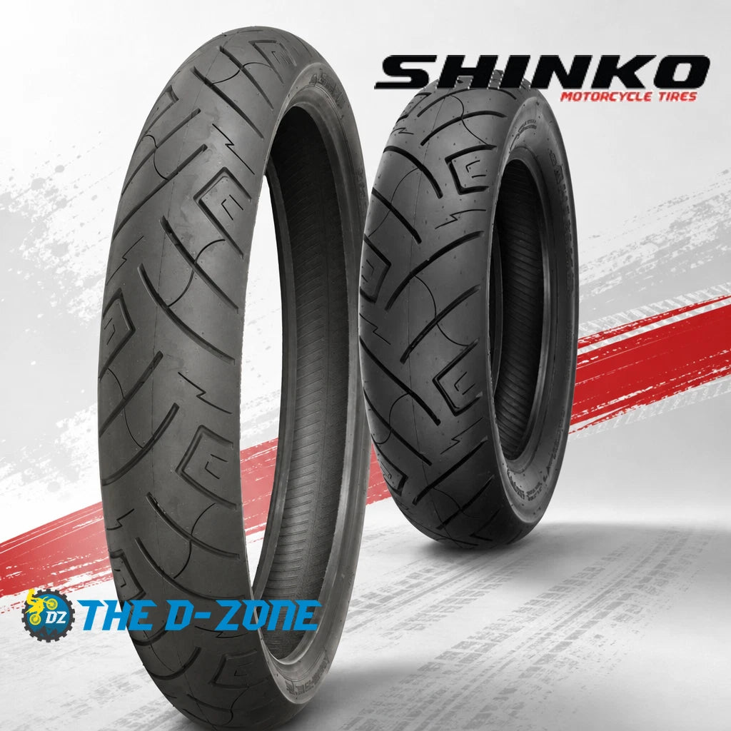 Set of 2 Shinko SR777 Reinforced Tires for Motorcycle (120/70-21 & 180/65-16) 87-4599