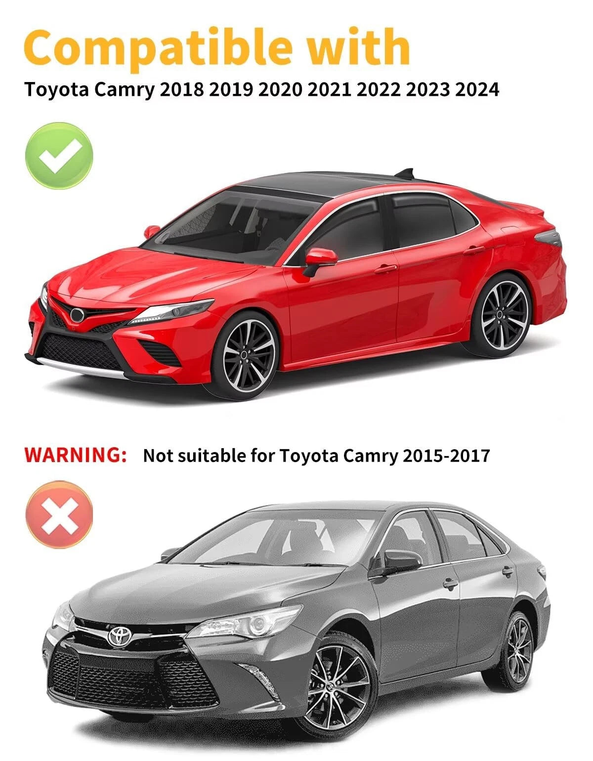 Set of 4 Rain Guards for Toyota Camry (2018–2024) - Window Visors & Deflectors