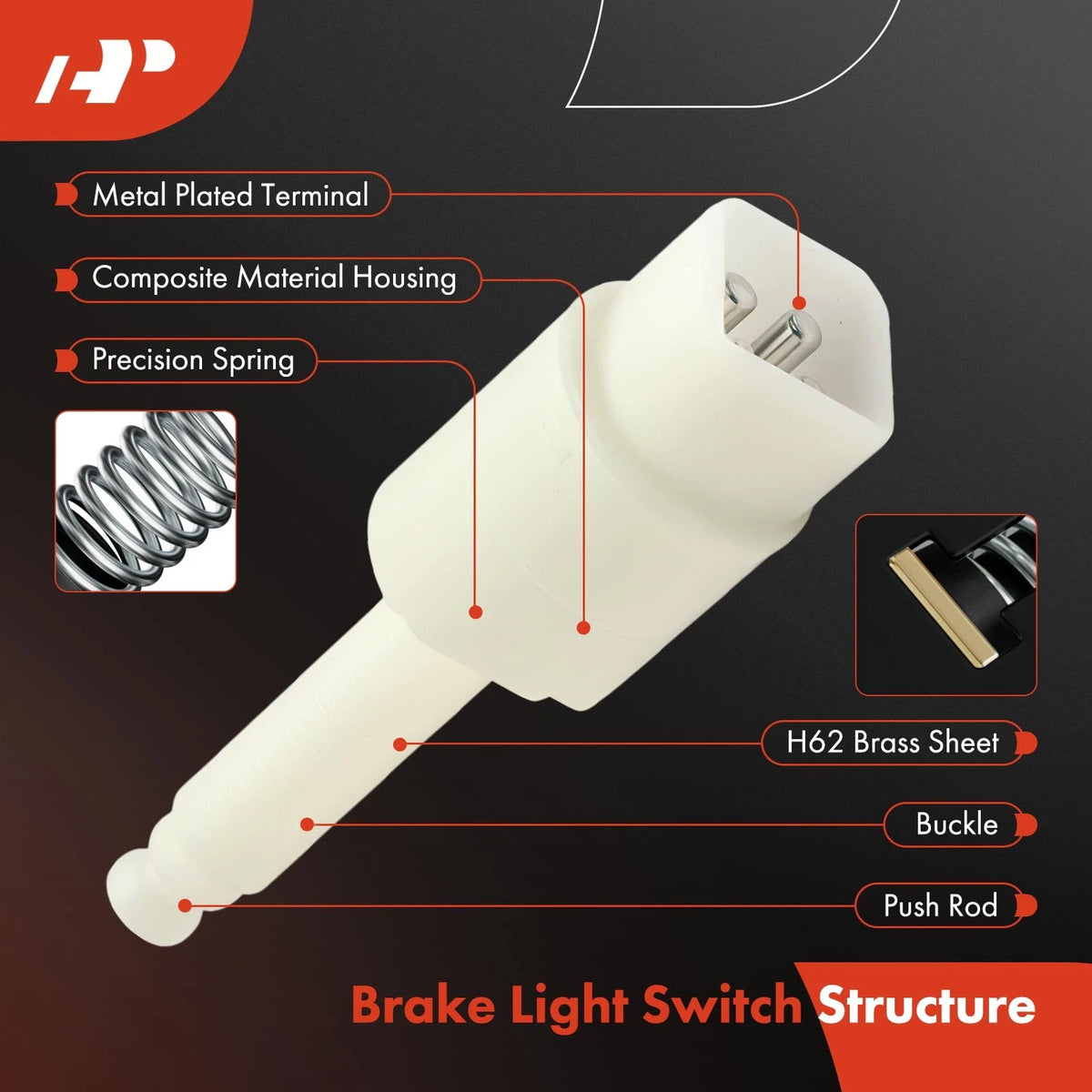 Brake Light Switch for Volkswagen Passat Audi A4 A4 Quattro A6 S6 S8 (1996–2005) - 4A0945515A, 4A0945515, 4AQ945515A