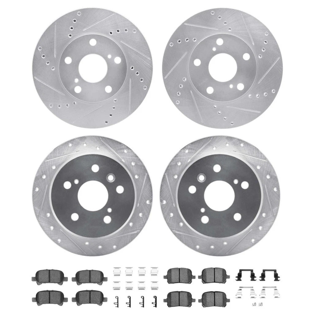 Rotor Set with Brake Pads for Toyota Camry (2000–2001) ALX-PAU-DF-7514-76157-CLA2