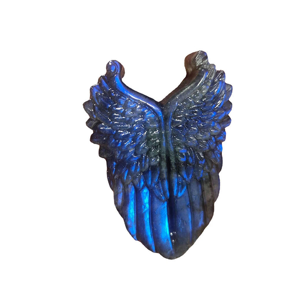 Natural Labradorite Wing Skull Quartz Crystal Healing Reiki