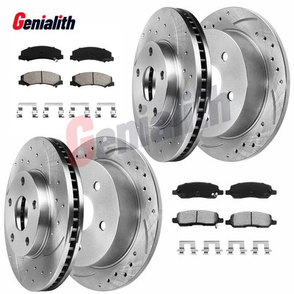 Set of 4 Drilled Rotors & Brake Pads for Buick Lucerne (2006–2011)