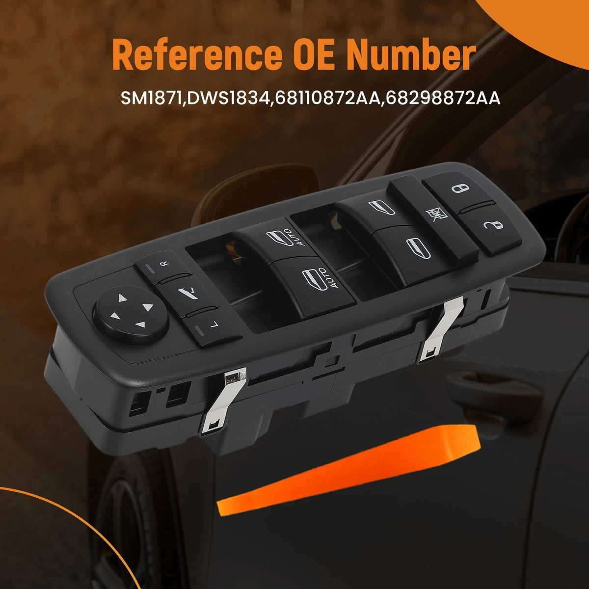 Driver Side Power Window Switch for Chrysler Town & Country (2012–2016) ATIFX9, SM1871, DWS1834, 68110872AA, 68298872AA