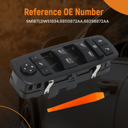 Driver Side Power Window Switch for Chrysler Town & Country (2012–2016) ATIFX9, SM1871, DWS1834, 68110872AA, 68298872AA