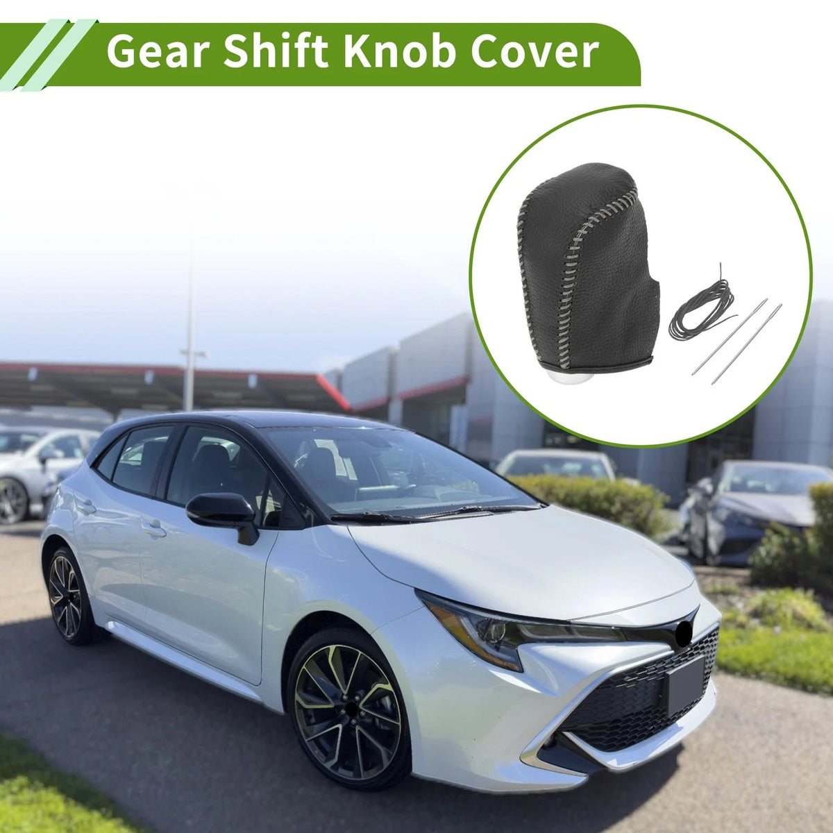 1 Pc Gear Shift Knob Cover for Nissan Altima (2013–2018) Pebbled Black Grey