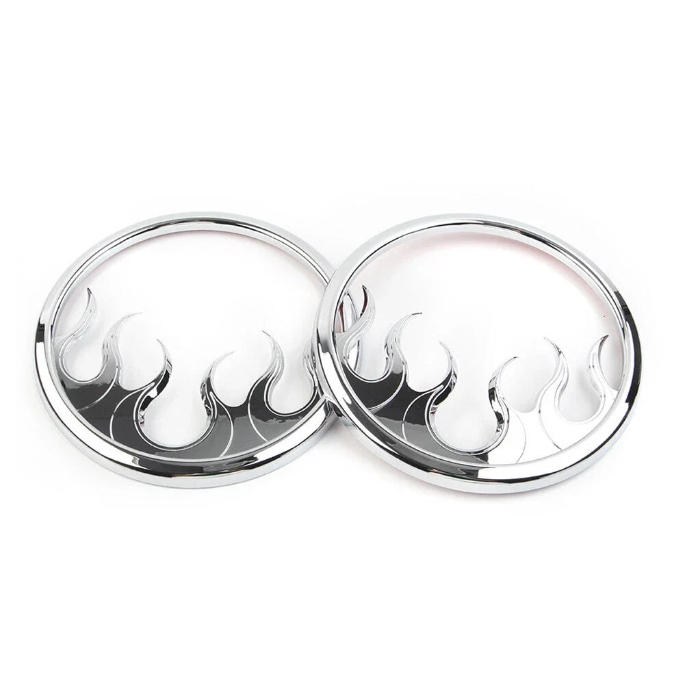 2 Pcs Chrome ABS Front Speaker Grill Trim Cover for Harley Electra Glide (2014–2022)