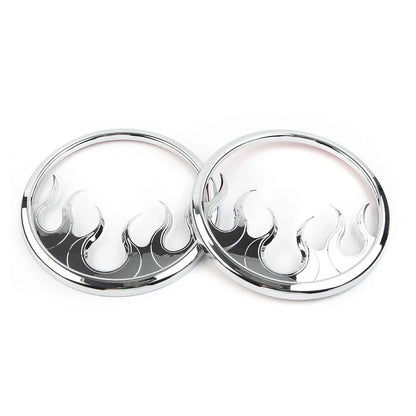 2 Pcs Chrome ABS Front Speaker Grill Trim Cover for Harley Electra Glide (2014–2022)