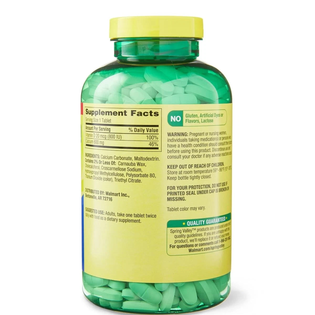 Calcium 600 mg + Vitamin D 20 mcg - 500 Count Weekly Pill Organizer