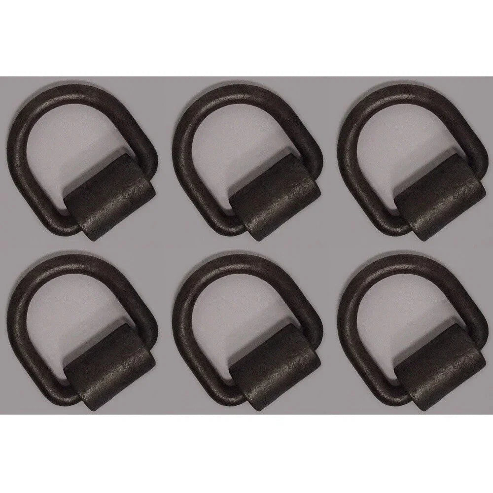Set of 6 Weld-on 1/2" D Rings Tie Down for Flatbed Truck Trailer