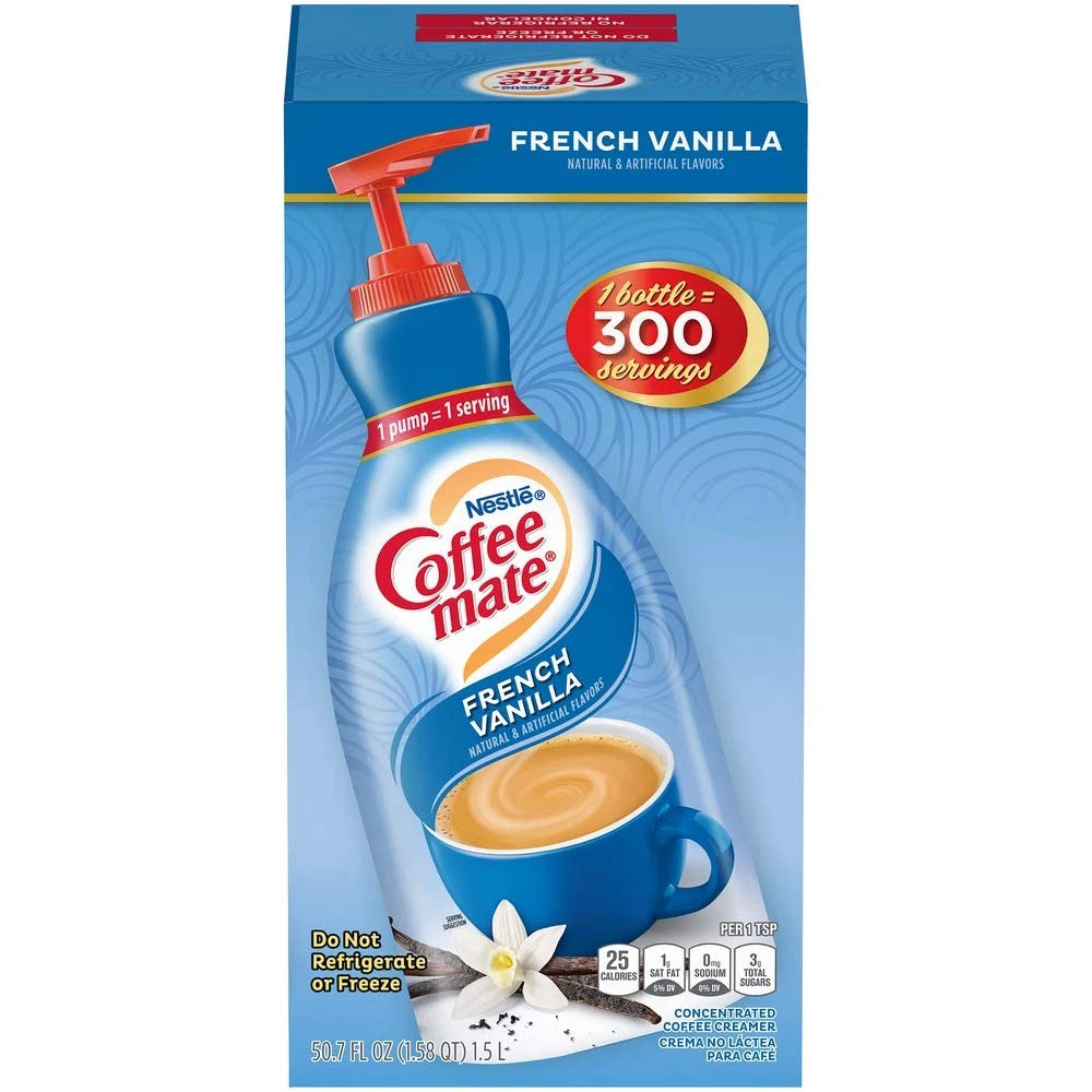 Pack of 4 Coffee Mate Creamer for Coffee (50.7 Fl Oz, French Vanilla)