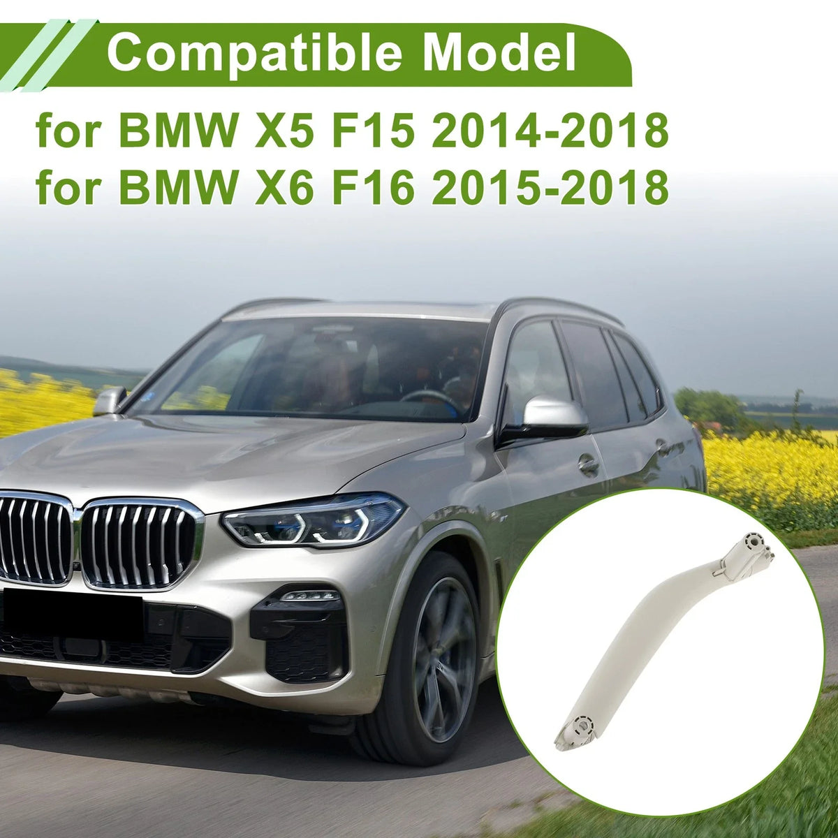 Door Panel Handle Pull Trim Cover for BMW X5 F15 (2014–2018) No. 51417345334 Gray White